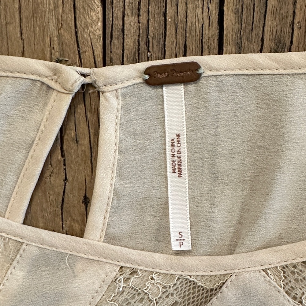 Free People Cream Lace Detail Blouse - Picture 5 of 6